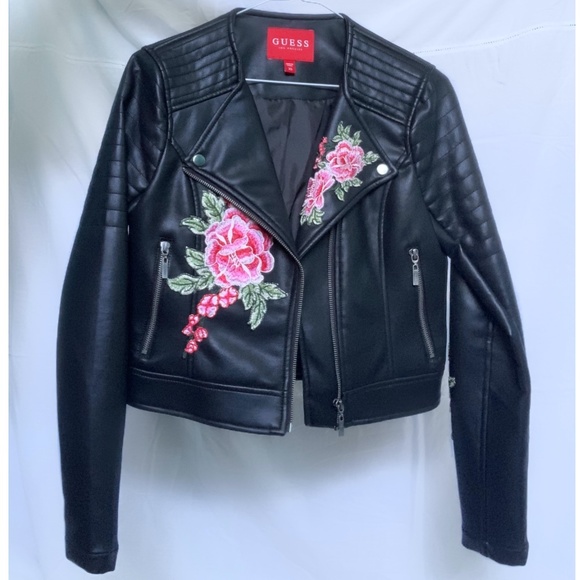Women's Guess black faux leather jacket - Picture 1 of 5